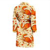 Crab Print Pattern Men Long Robe-grizzshop