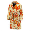 Crab Print Pattern Men Long Robe-grizzshop