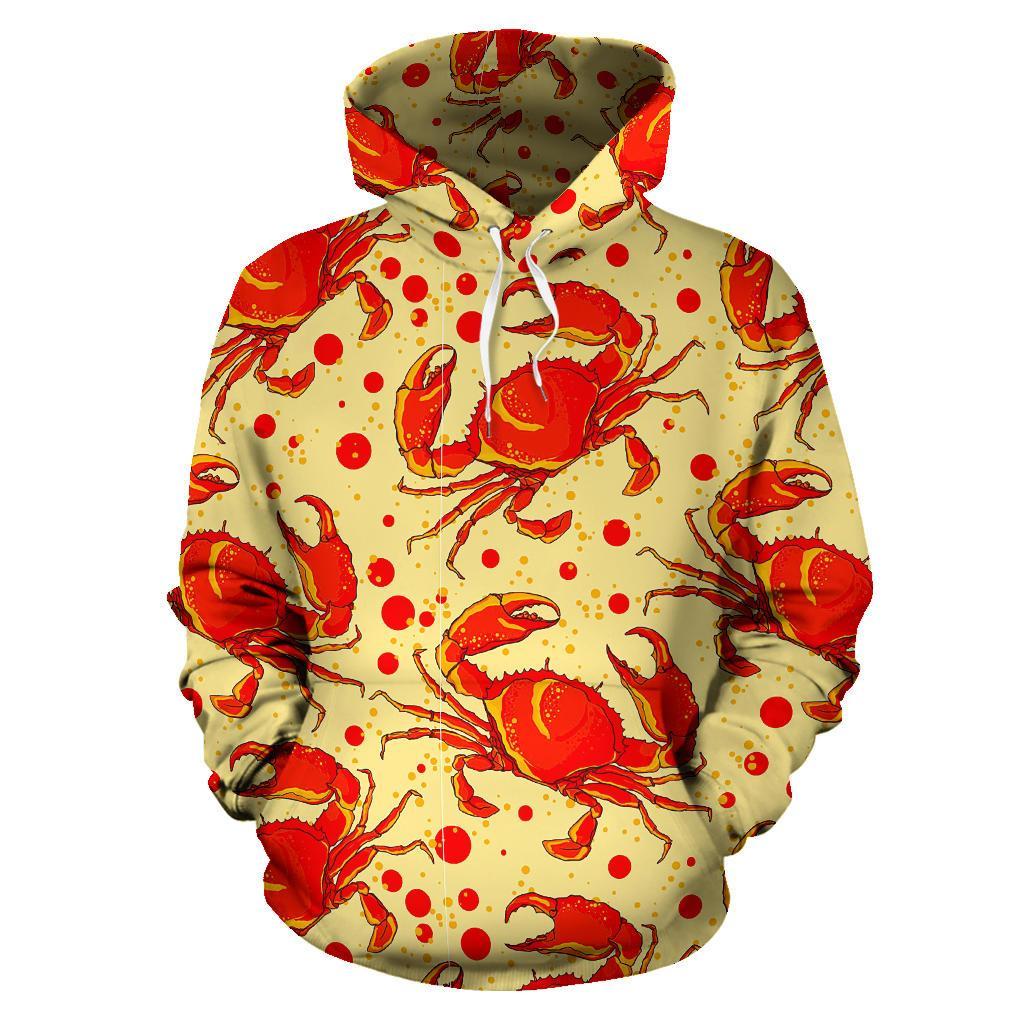 Crab Print Pattern Men Women Pullover Hoodie-grizzshop