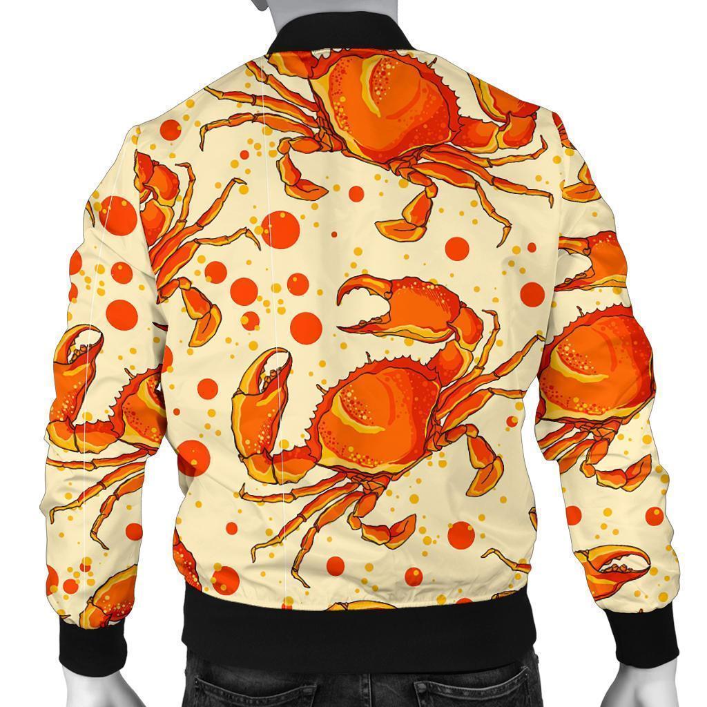 Crab Print Pattern Men's Bomber Jacket-grizzshop