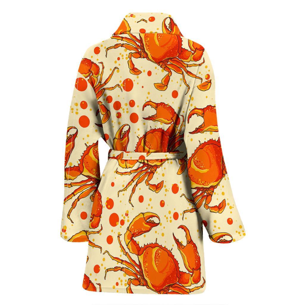 Crab Print Pattern Women Long Robe-grizzshop