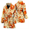 Crab Print Pattern Women Long Robe-grizzshop