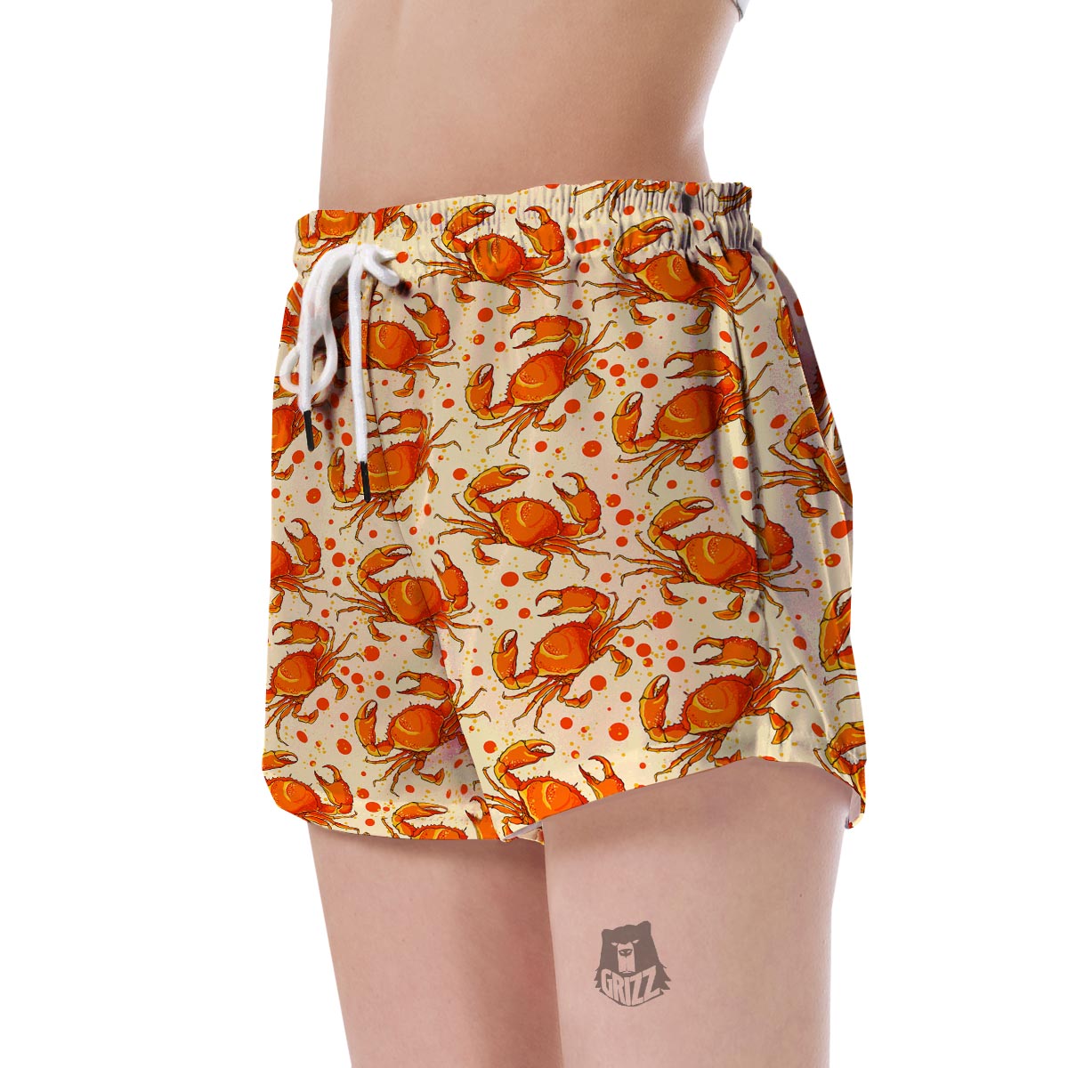 Crab Print Pattern Women's Shorts-grizzshop