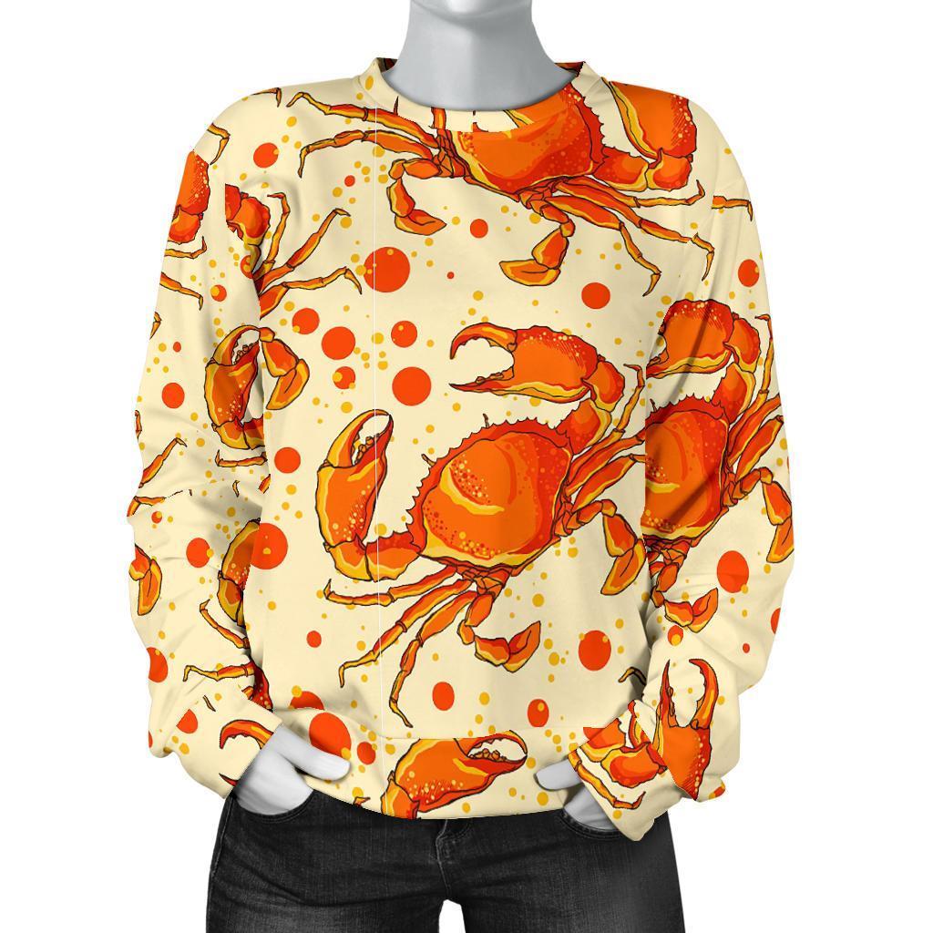 Crab Print Pattern Women's Sweatshirt-grizzshop