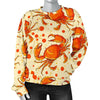 Crab Print Pattern Women's Sweatshirt-grizzshop