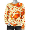 Crab Print Pattern Women's Sweatshirt-grizzshop