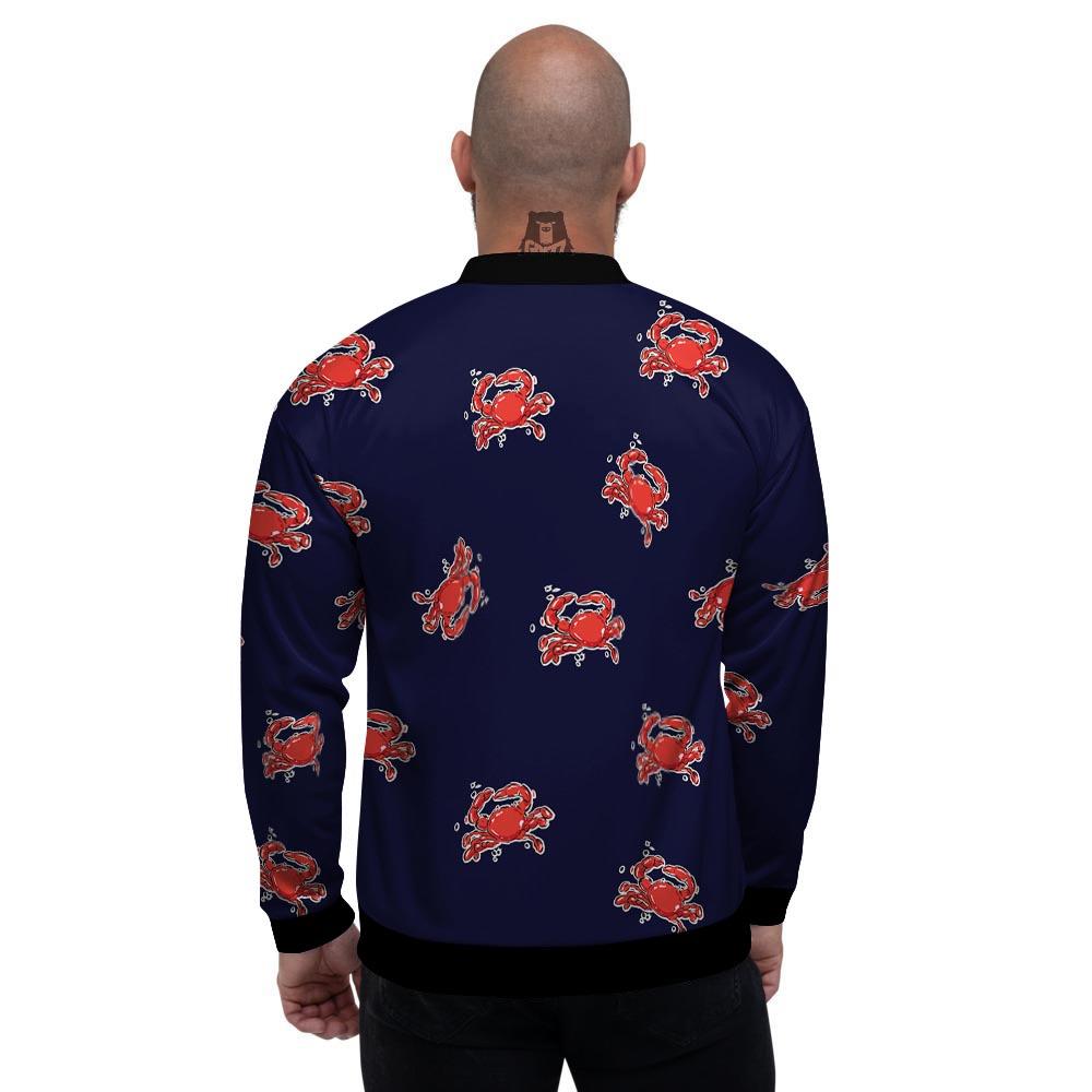 Crab Red Print Pattern Men's Bomber Jacket-grizzshop