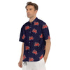 Crab Red Print Pattern Men's Short Sleeve Shirts-grizzshop