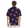 Crab Red Print Pattern Men's Short Sleeve Shirts-grizzshop