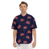 Crab Red Print Pattern Men's Short Sleeve Shirts-grizzshop