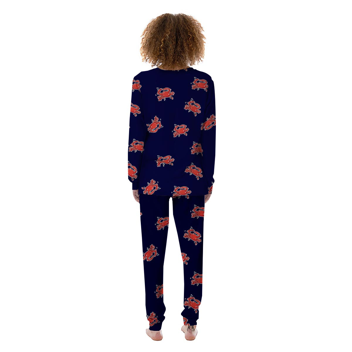 Crab Red Print Pattern Women's Pajamas-grizzshop