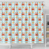 Crab Starfish Pattern Print Bathroom Shower Curtain-grizzshop