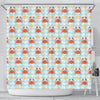 Crab Starfish Pattern Print Bathroom Shower Curtain-grizzshop