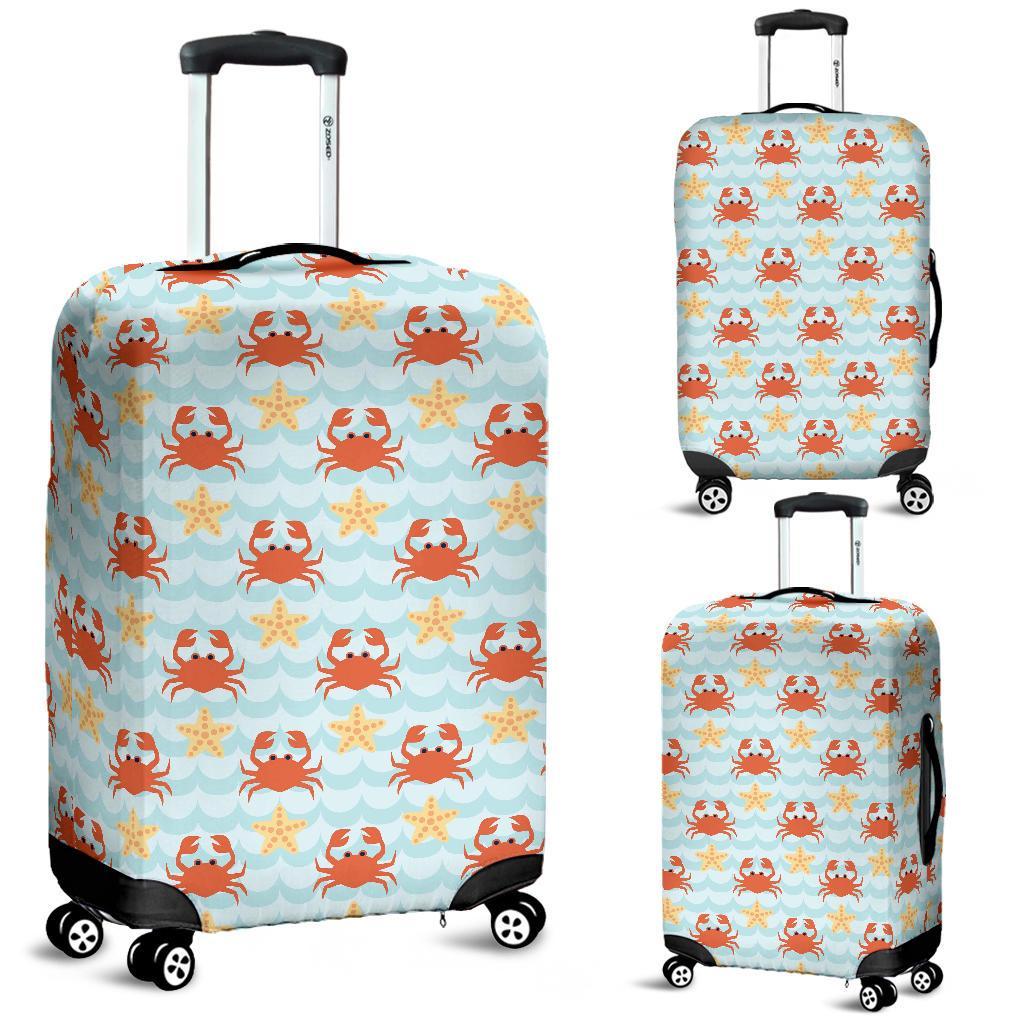 Crab Starfish Pattern Print Luggage Cover Protector-grizzshop