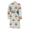 Crab Starfish Pattern Print Men Long Robe-grizzshop