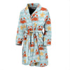 Crab Starfish Pattern Print Men Long Robe-grizzshop