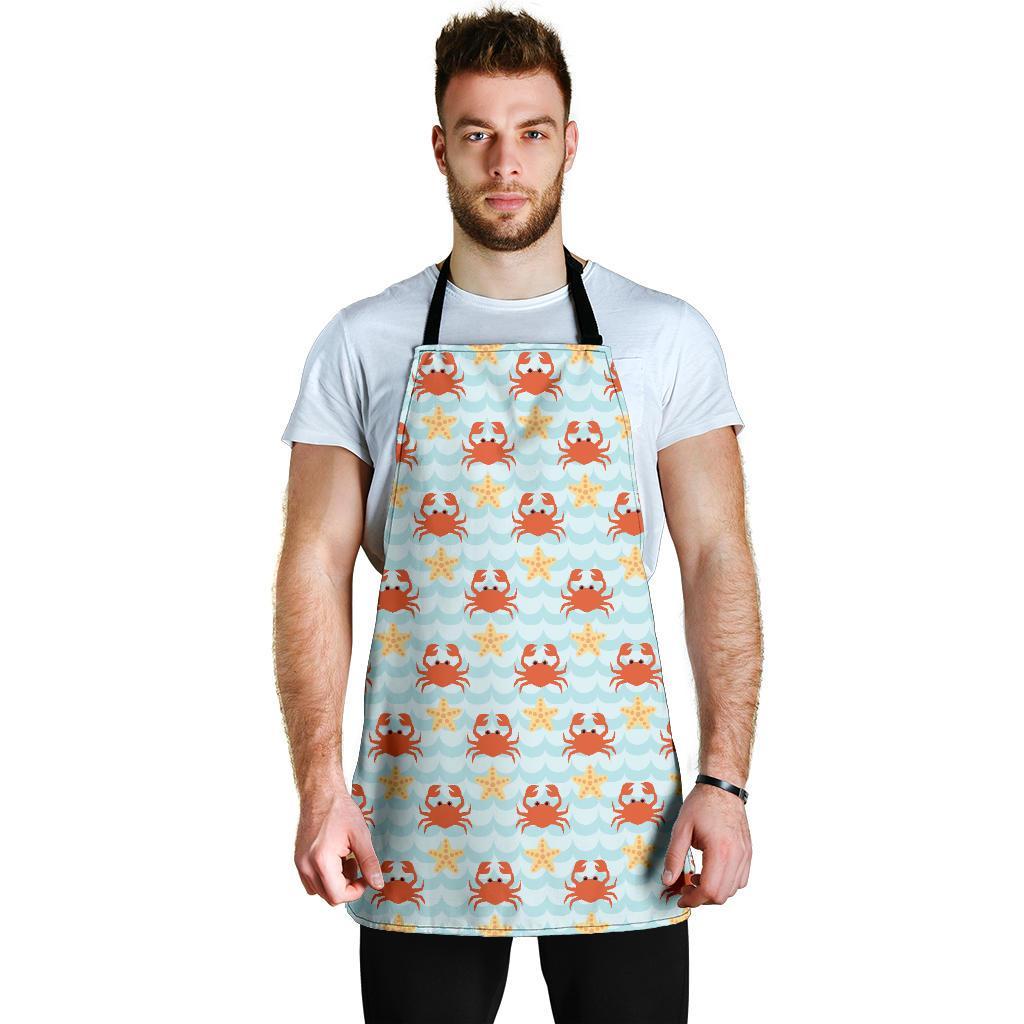 Crab Starfish Pattern Print Men's Apron-grizzshop