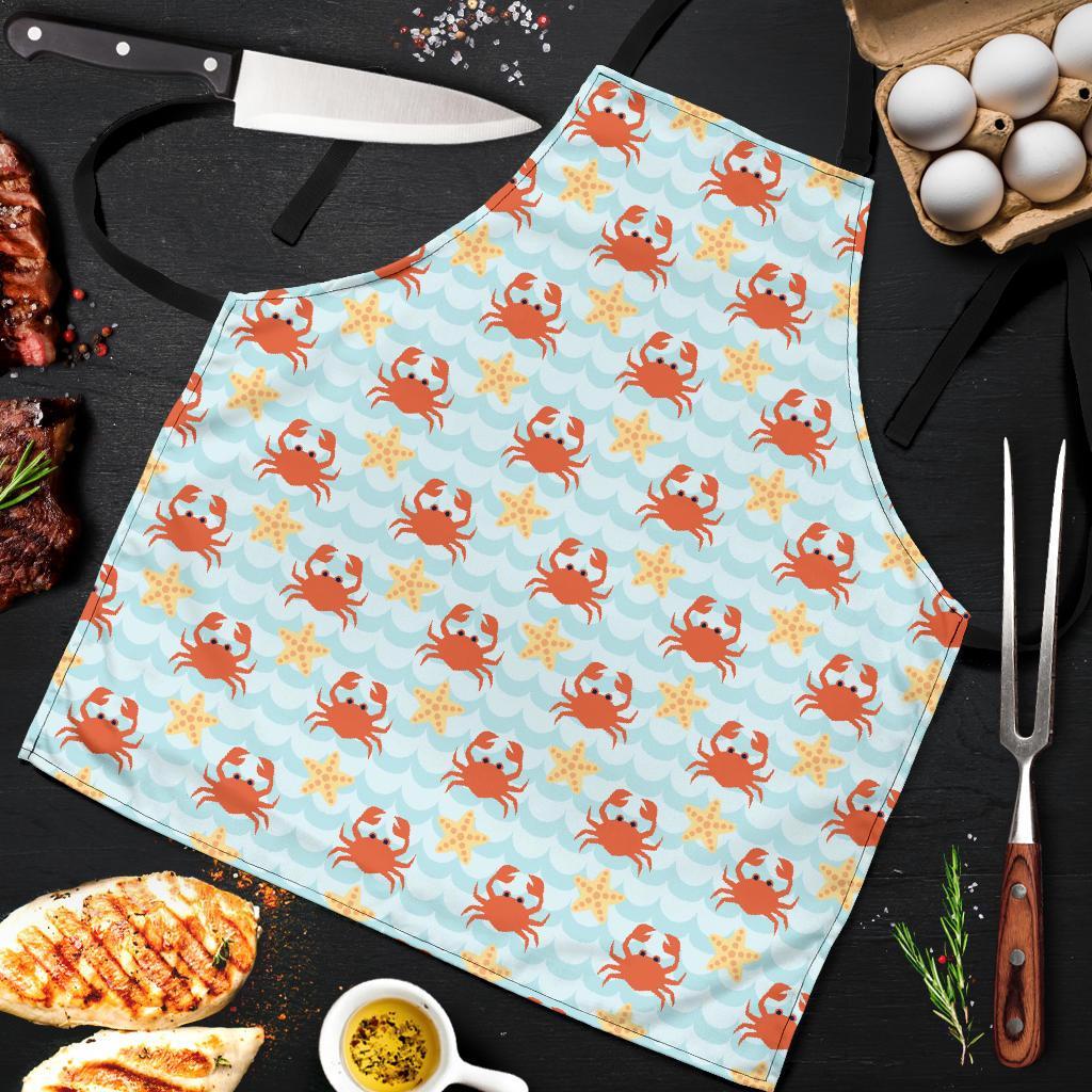 Crab Starfish Pattern Print Men's Apron-grizzshop