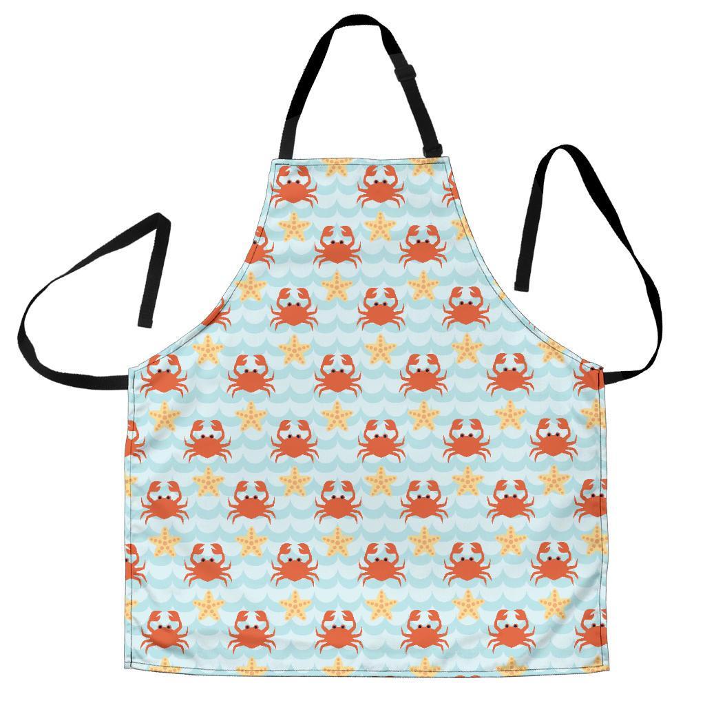 Crab Starfish Pattern Print Men's Apron-grizzshop