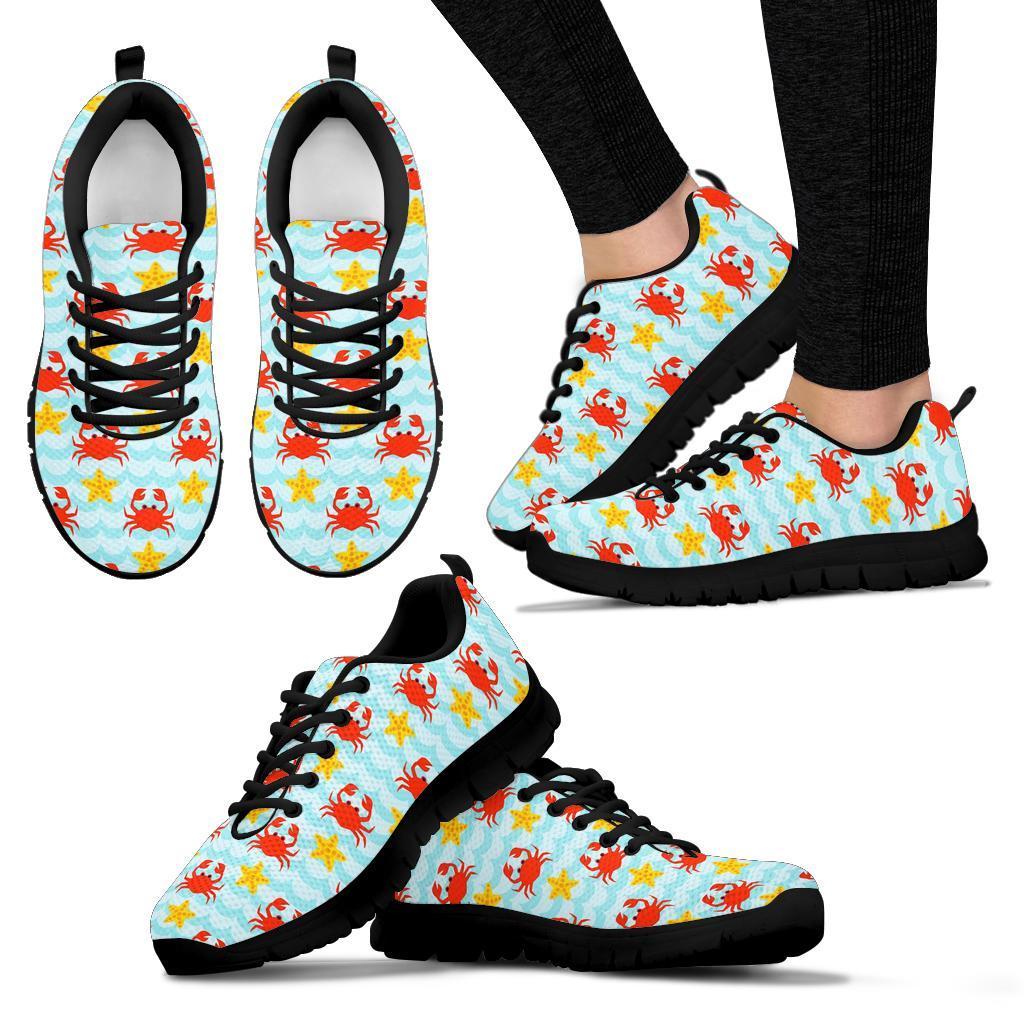 Crab Starfish Pattern Print Sneaker Shoes For Men Women-grizzshop