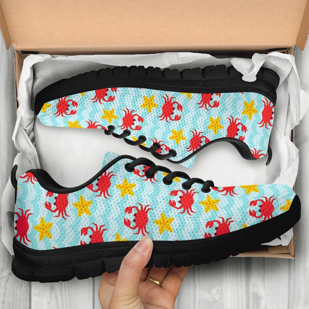 Crab Starfish Pattern Print Sneaker Shoes For Men Women-grizzshop