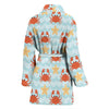 Crab Starfish Pattern Print Women Long Robe-grizzshop