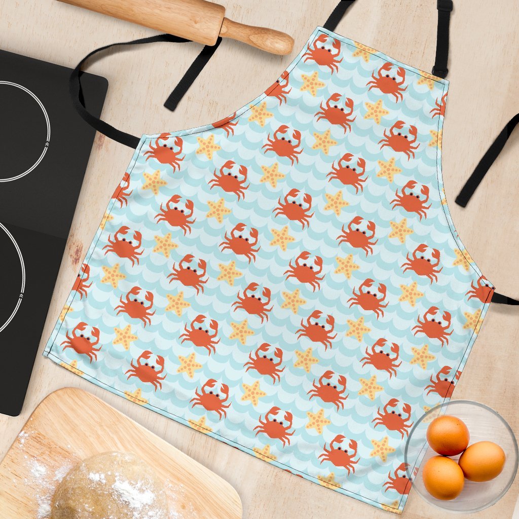 Crab Starfish Pattern Print Women's Apron-grizzshop