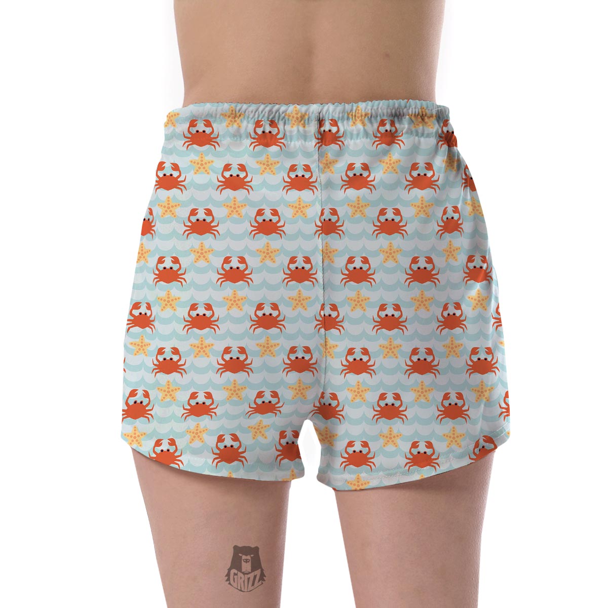 Crab Starfish Pattern Print Women's Shorts-grizzshop