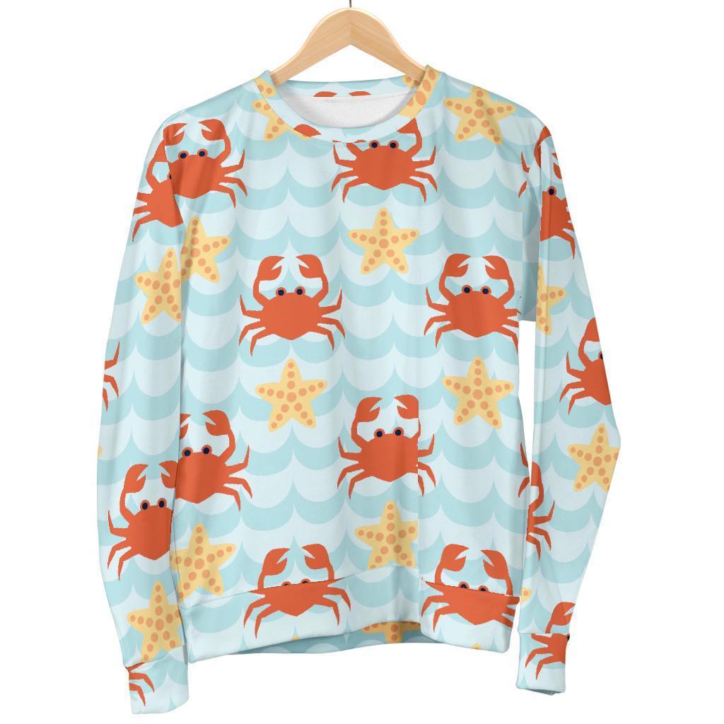 Crab Starfish Pattern Print Women's Sweatshirt-grizzshop