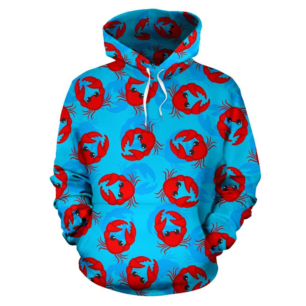 Crab Pattern Print Men Women Pullover Hoodie-grizzshop