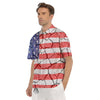 Cracked Flag American Print Men's Short Sleeve Shirts-grizzshop