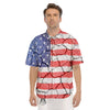 Cracked Flag American Print Men's Short Sleeve Shirts-grizzshop