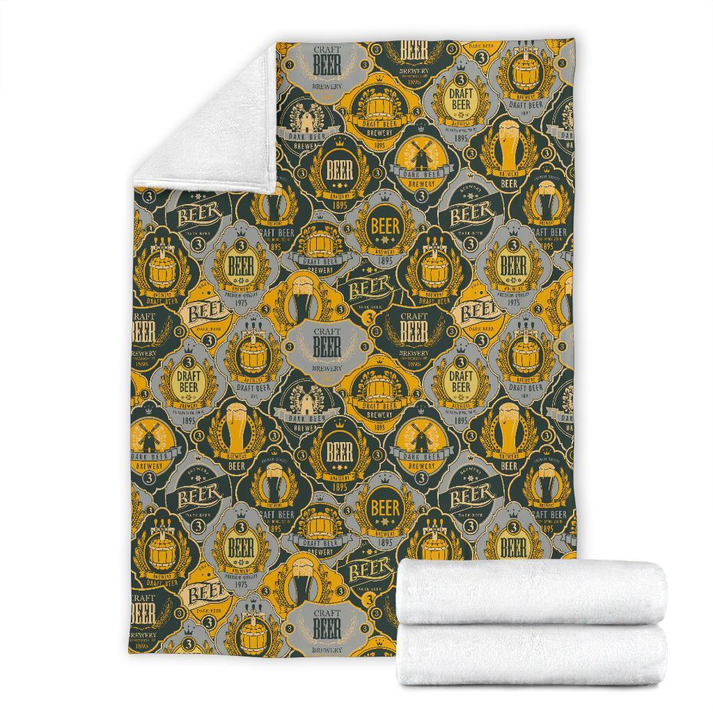 Craft Beer Pattern Print Blanket-grizzshop