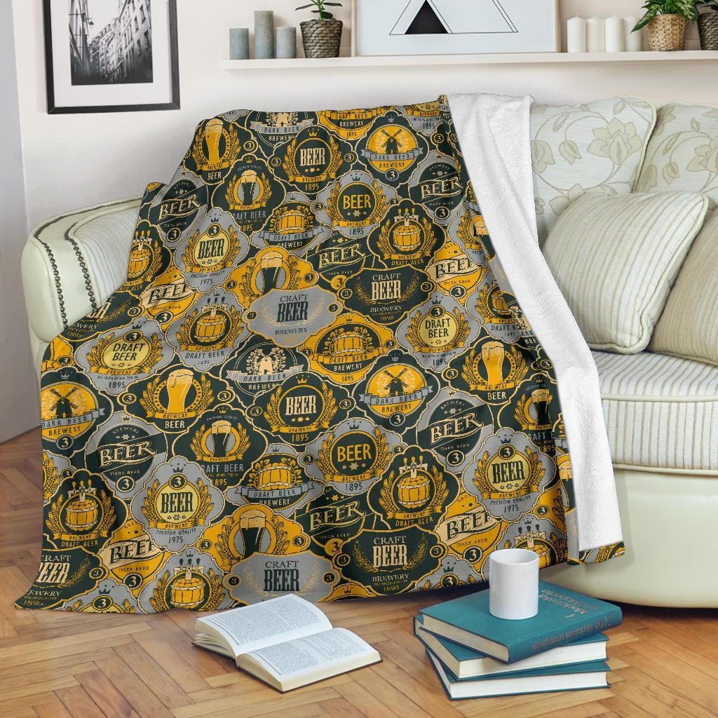 Craft Beer Pattern Print Blanket-grizzshop