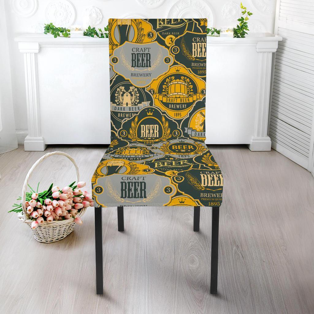 Craft Beer Pattern Print Chair Cover-grizzshop