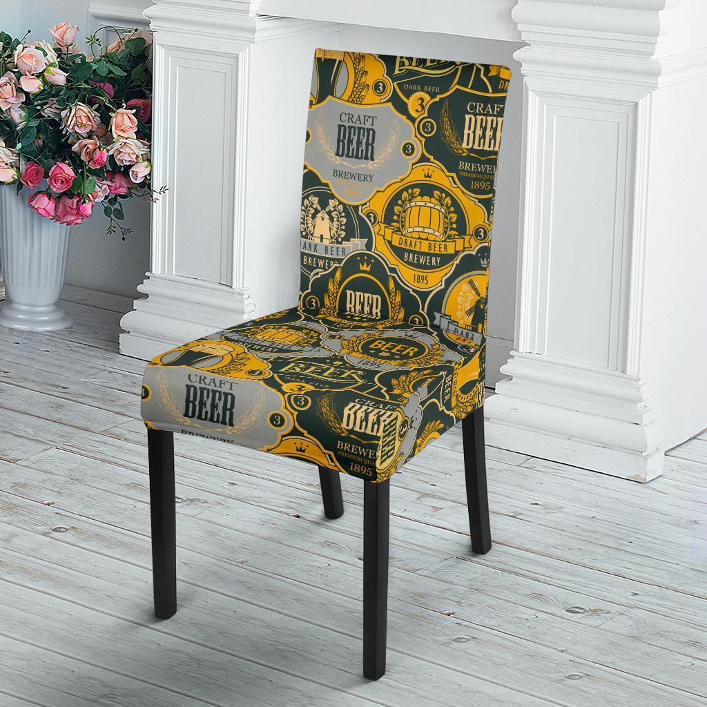 Craft Beer Pattern Print Chair Cover-grizzshop