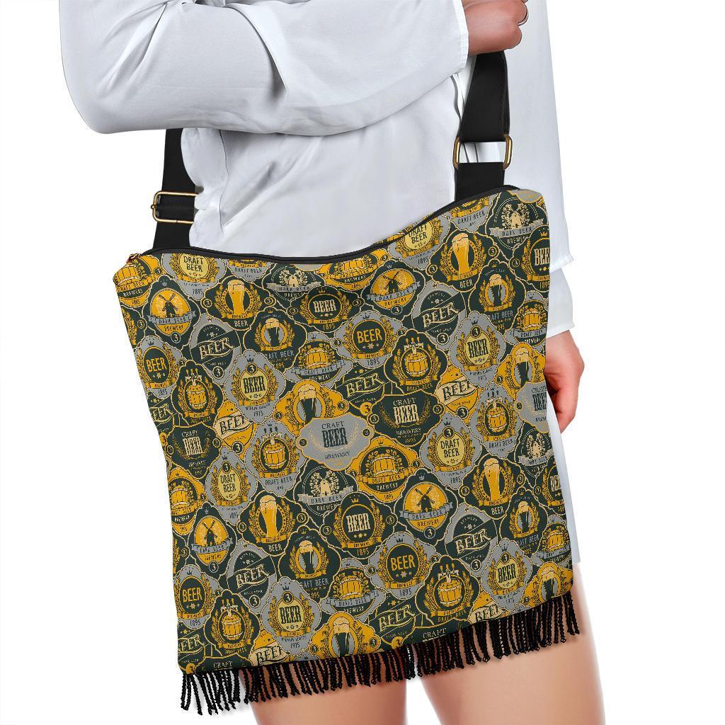 Craft Beer Pattern Print Crossbody bags-grizzshop