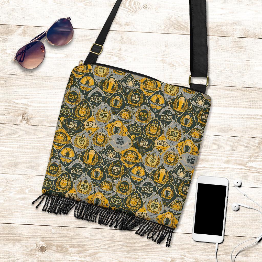 Craft Beer Pattern Print Crossbody bags-grizzshop