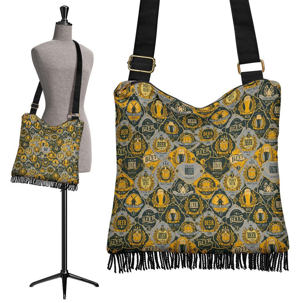 Craft Beer Pattern Print Crossbody bags-grizzshop