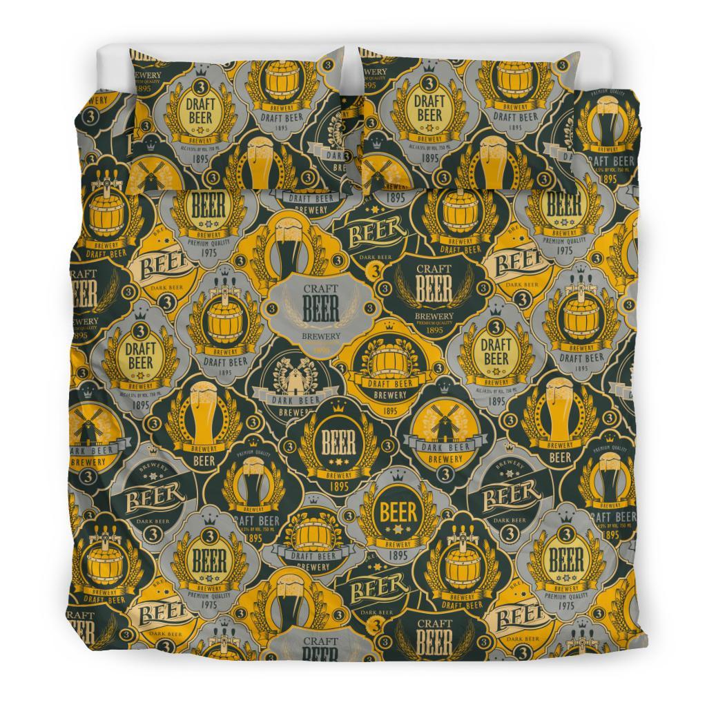 Craft Beer Pattern Print Duvet Cover Bedding Set-grizzshop