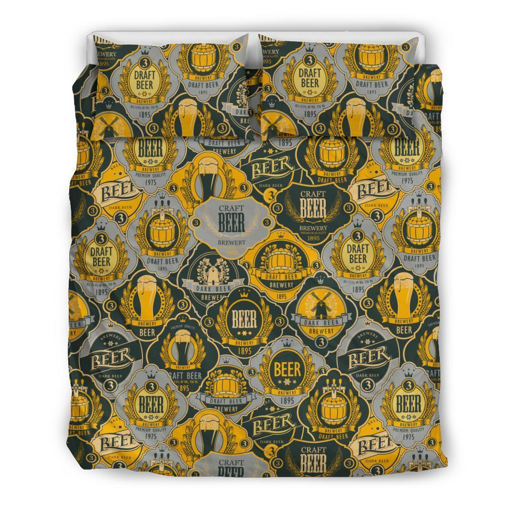 Craft Beer Pattern Print Duvet Cover Bedding Set-grizzshop