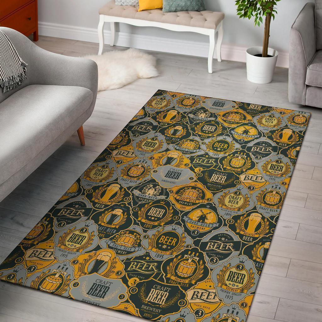 Craft Beer Pattern Print Floor Mat-grizzshop