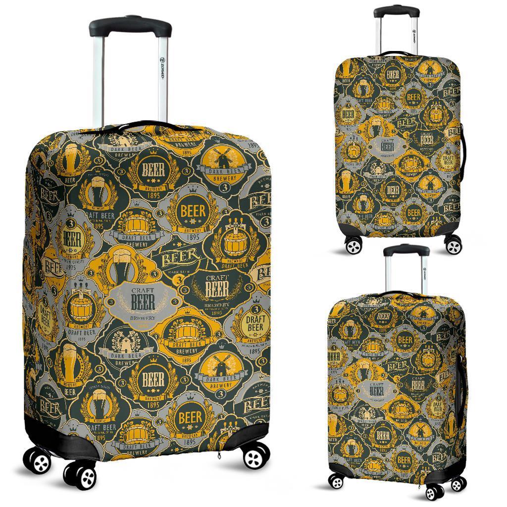 Craft Beer Pattern Print Luggage Cover Protector-grizzshop