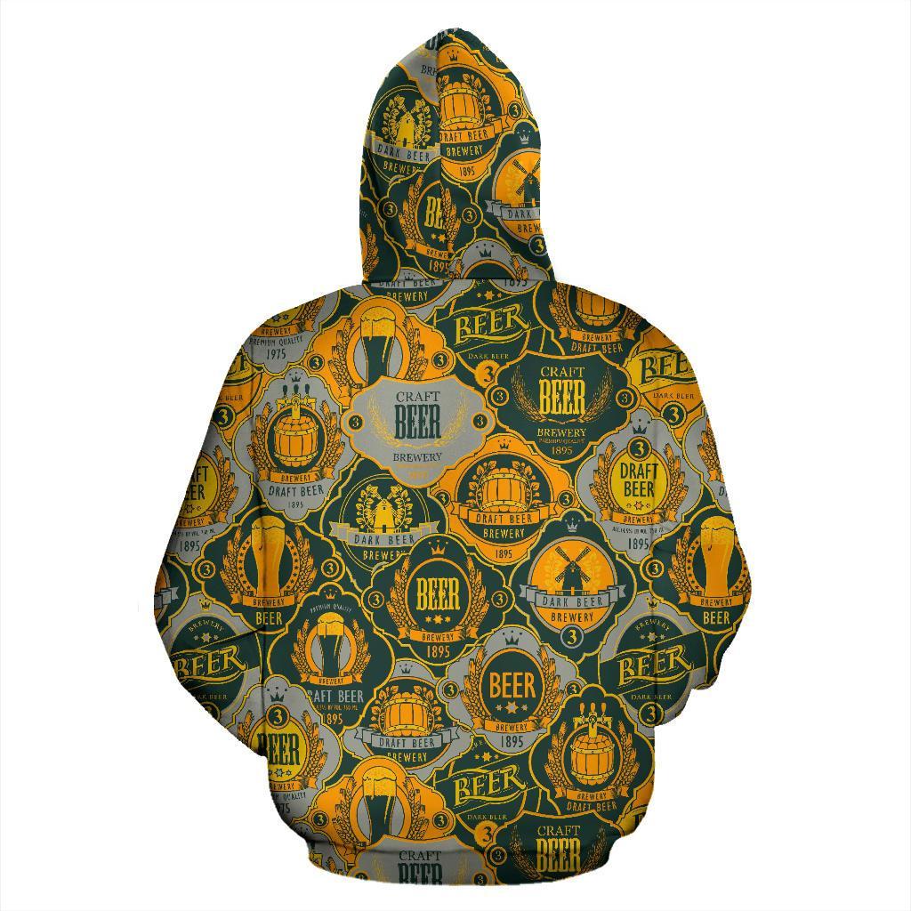 Craft Beer Pattern Print Men Women Pullover Hoodie-grizzshop