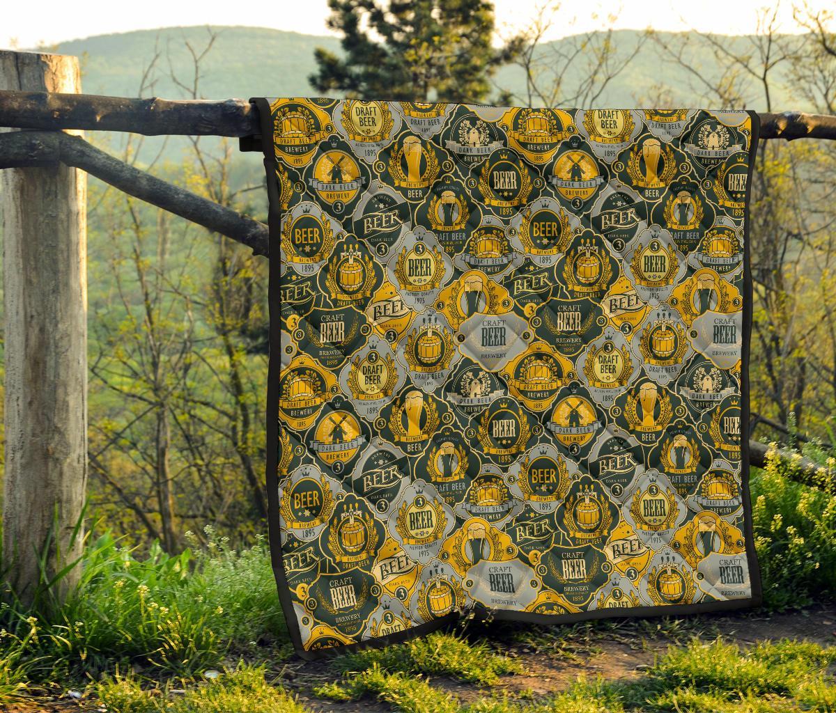 Craft Beer Pattern Print Quilt-grizzshop