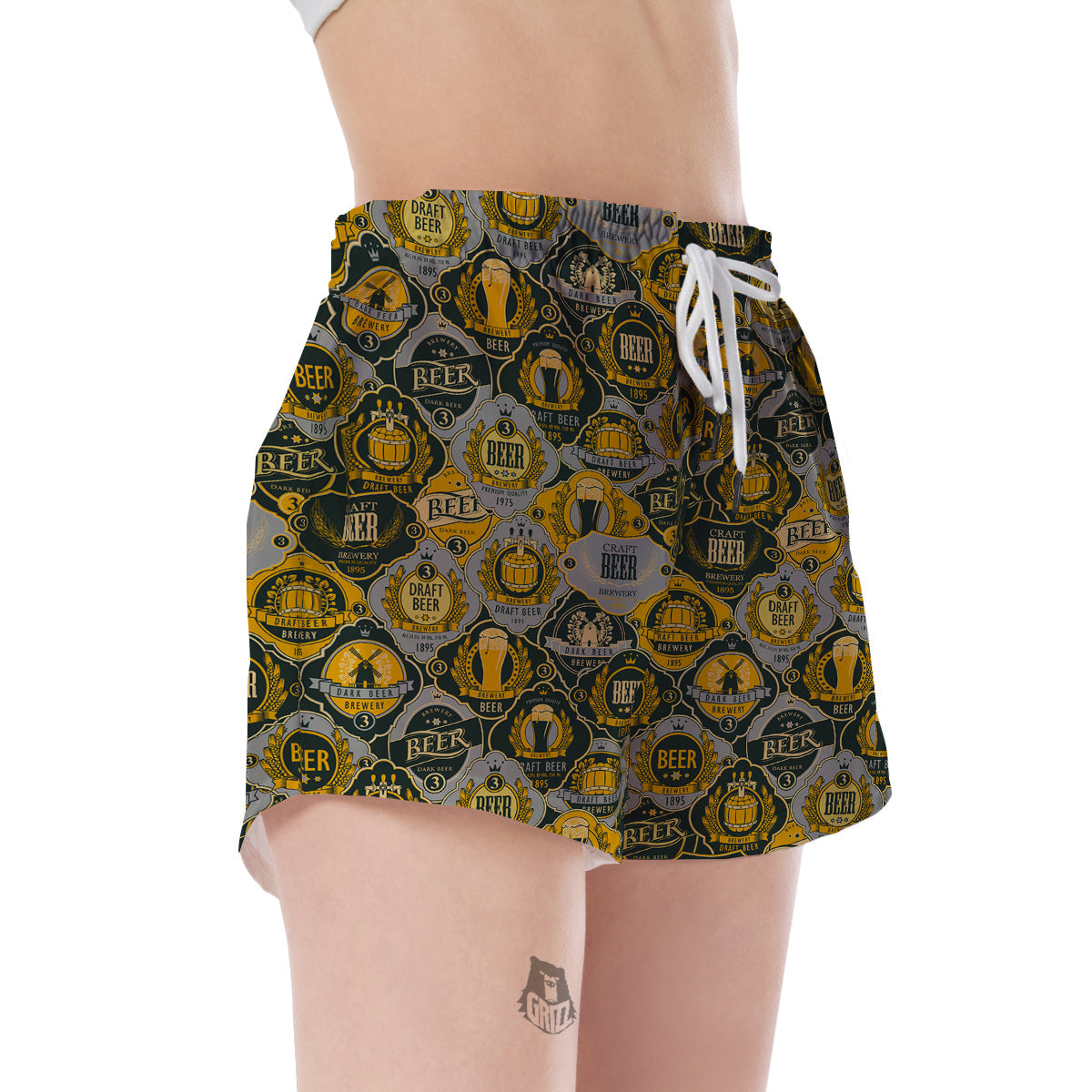 Craft Beer Pattern Print Women's Shorts-grizzshop