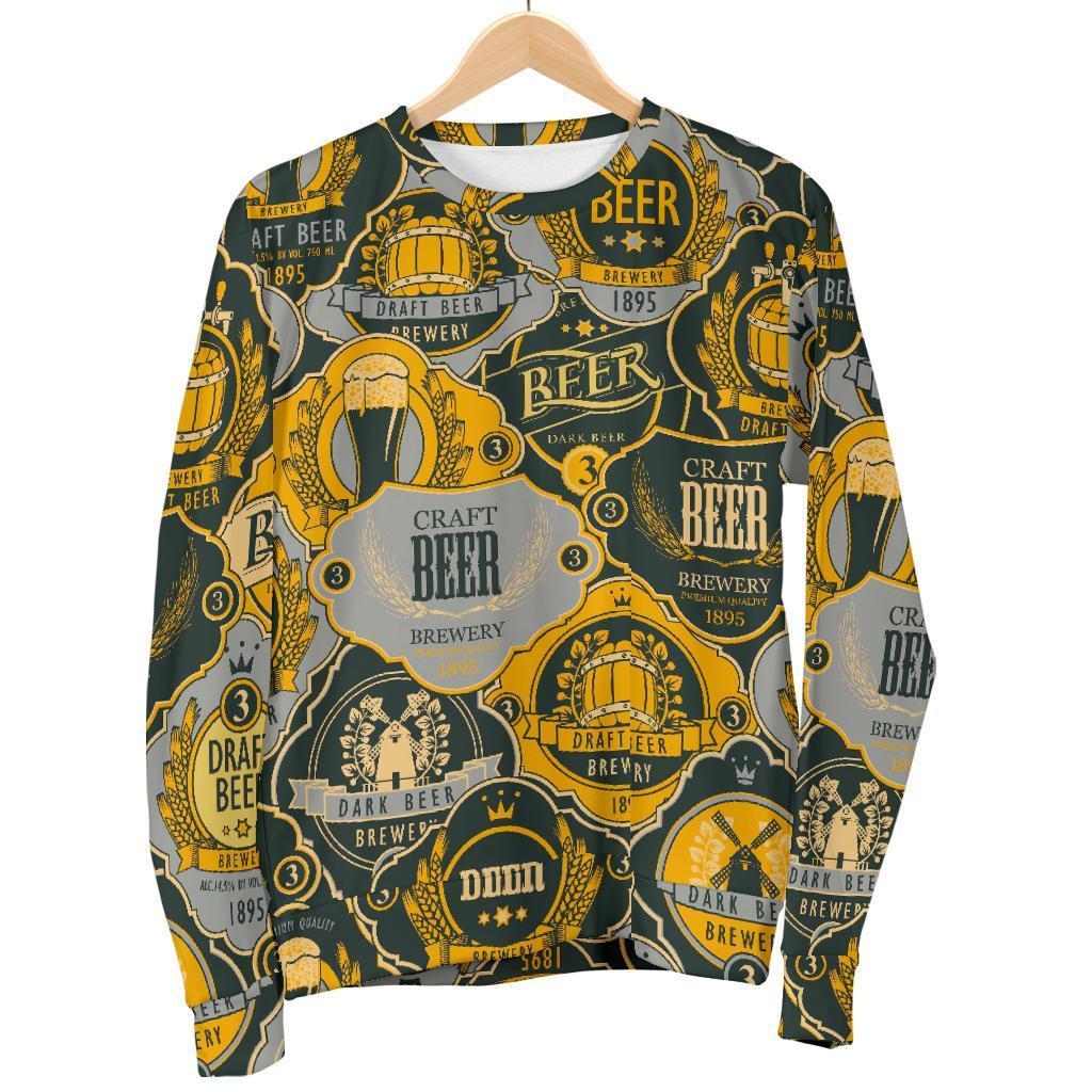 Craft Beer Pattern Print Women's Sweatshirt-grizzshop