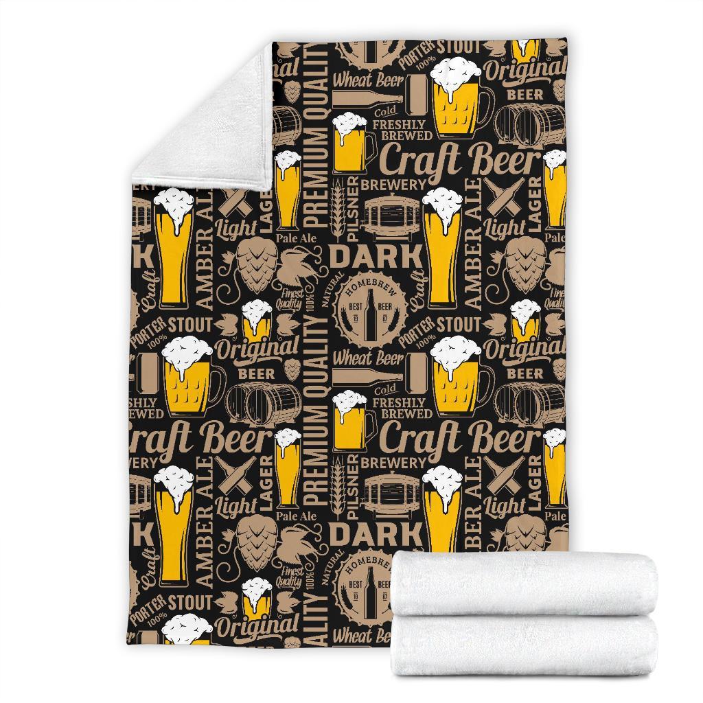 Craft Beer Print Pattern Blanket-grizzshop