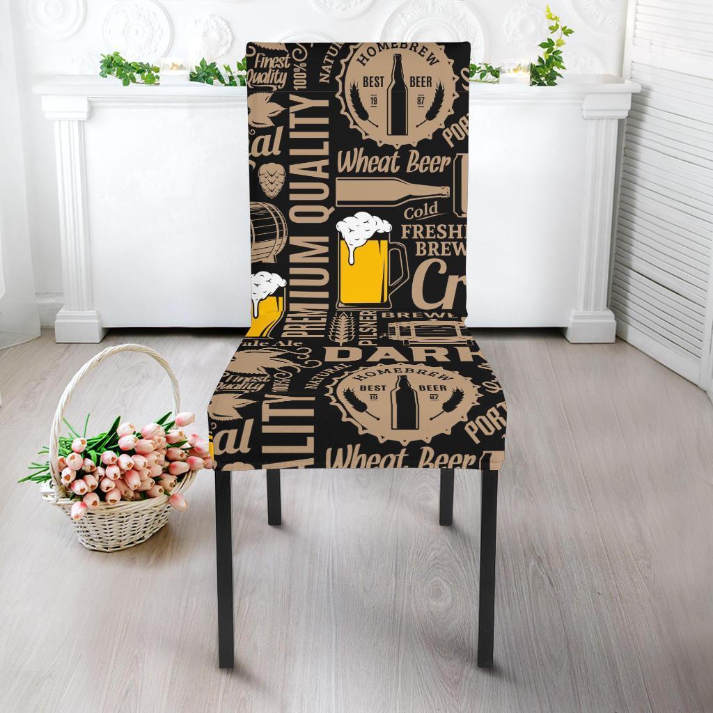 Craft Beer Print Pattern Chair Cover-grizzshop