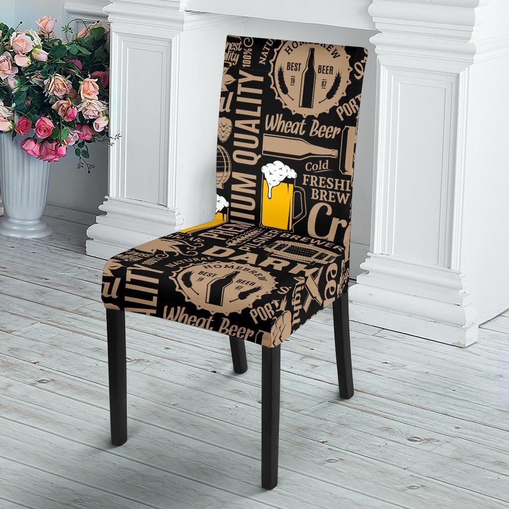 Craft Beer Print Pattern Chair Cover-grizzshop